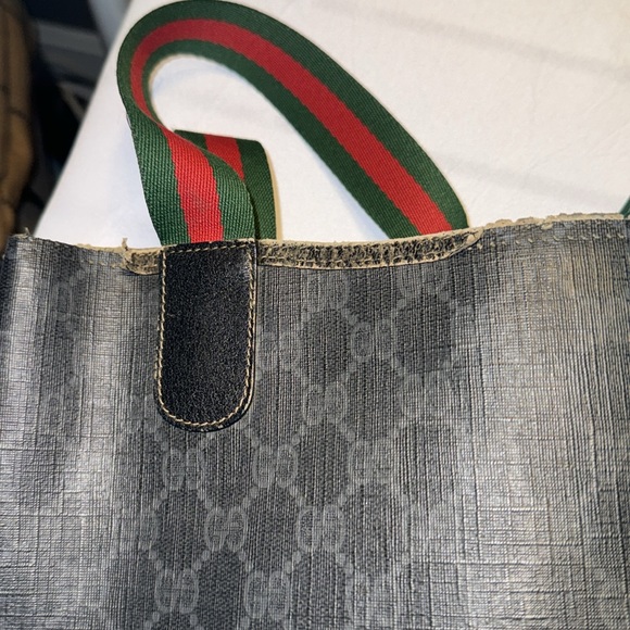 GUCCI TOTE BAG BLACK PVC Used Condition - Picture 12 of 17
